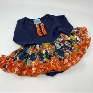 Sweet Petunia Clothing Baby Girl Onesie Ruffle Dress size 3-6 months